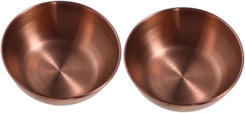 Stainless Steel Sauce Dipping Bowls 2pcs Round Condiment Dishes Easy to Clean - Image 1